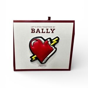 Bally “Let’s Stick Together” Leather Sticker | Heart & Lightning | New in Box